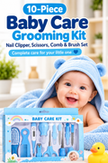10-Piece Baby Care Grooming Kit – Nail Clipper, Scissors, Comb & Brush Set