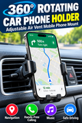 360° Rotating Car Phone Holder – Adjustable Air Vent Mobile Phone Mount