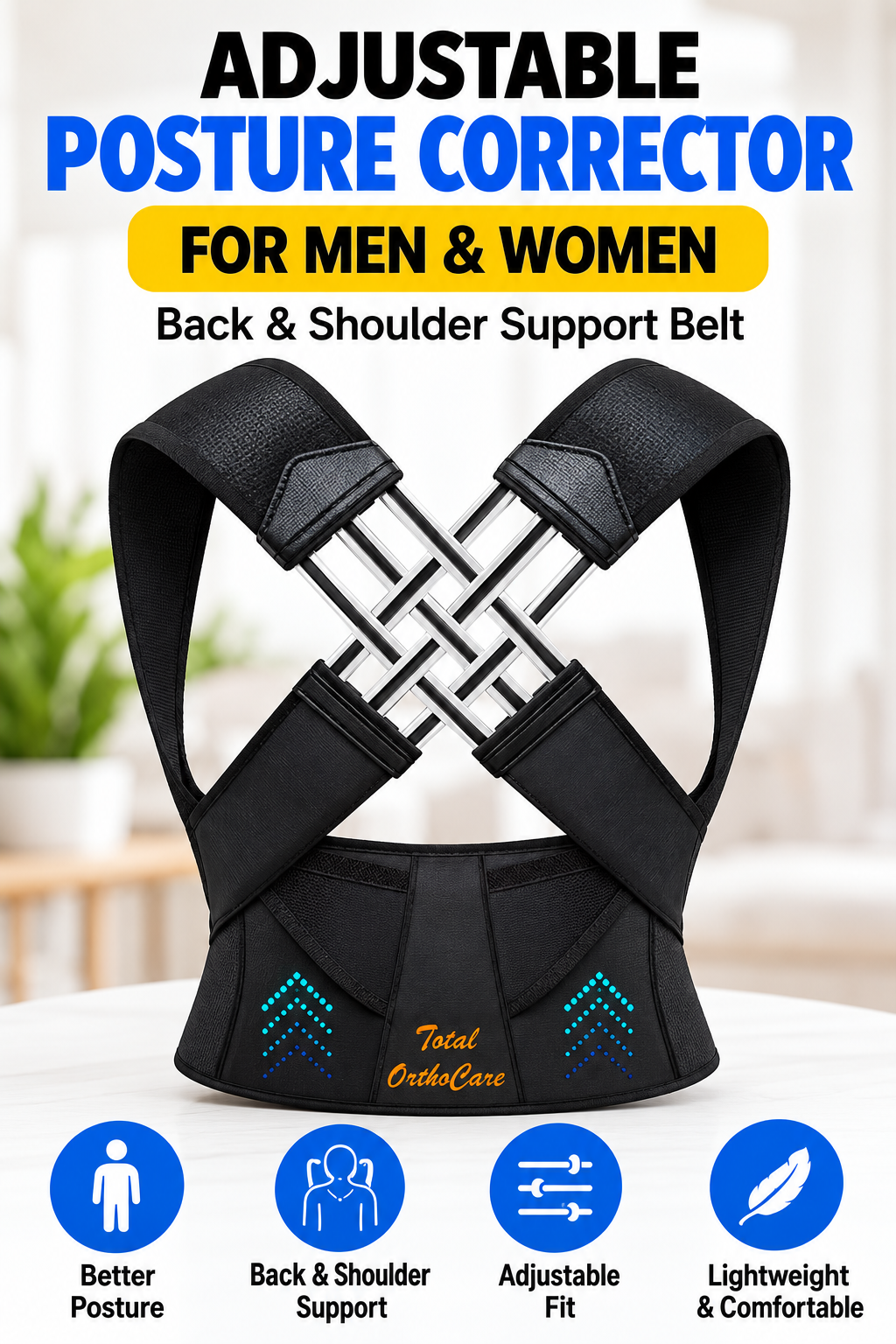 Adjustable Posture Corrector for Men & Women – Back & Shoulder Support Belt