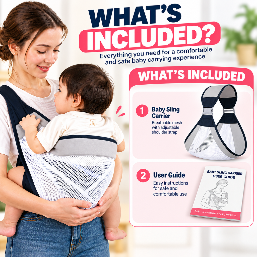 Adjustable Baby Sling Carrier – Breathable Mesh Baby Holder