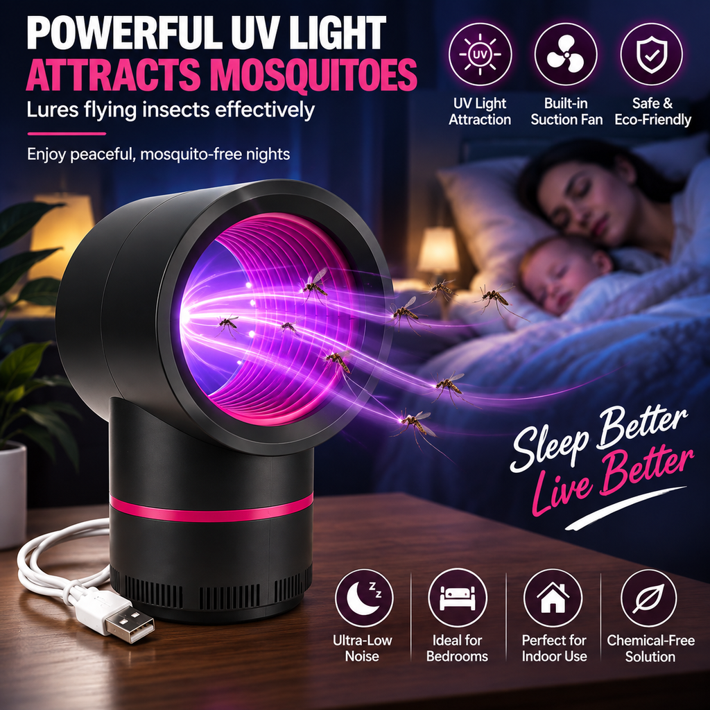USB Mosquito Killer Lamp – UV Insect Trap with Suction Fan