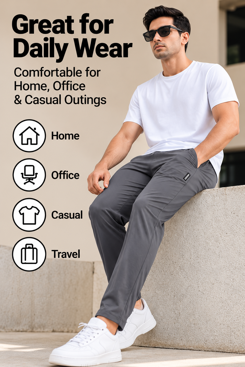Men's Track Pants Pack of 2 – Lightweight Jogger-Style Sports Pants