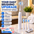 Rechargeable Electric Toothbrush with 3 Extra Brush Heads – USB Charging