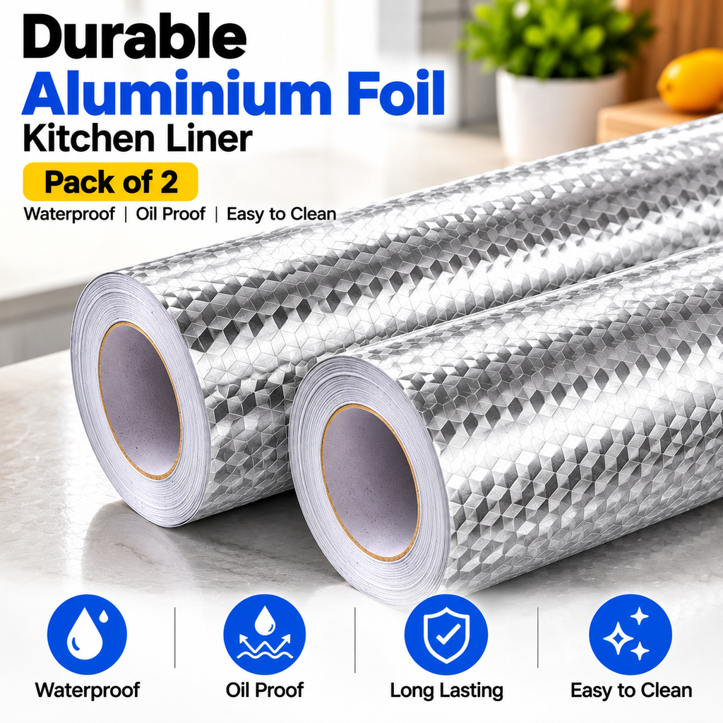 Self-Adhesive Aluminium Foil Kitchen Liner – Pack of 2