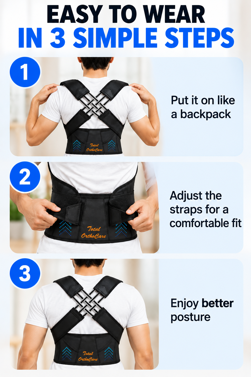 Adjustable Posture Corrector for Men & Women – Back & Shoulder Support Belt