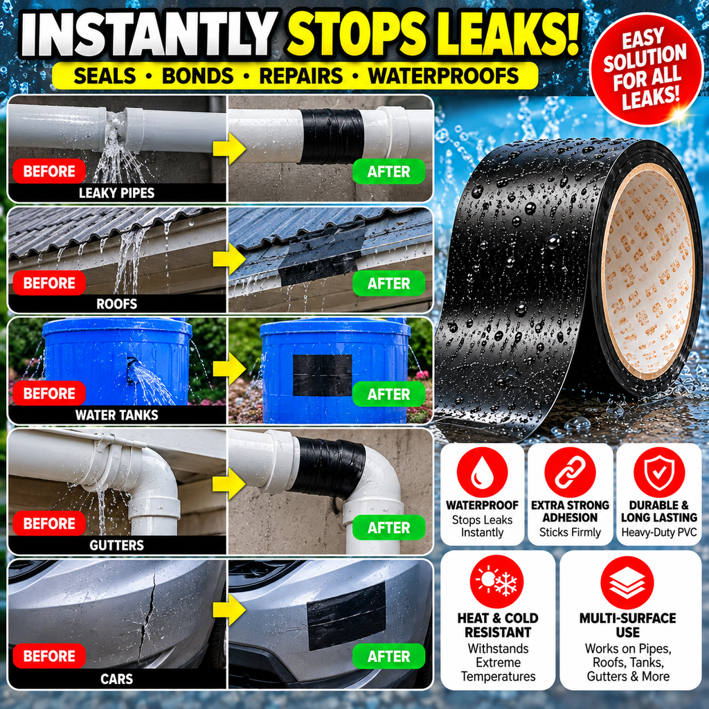 Waterproof Repair Tape – 1.52M x 10CM Heavy-Duty PVC Sealing Tape