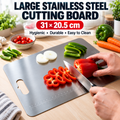 Large Stainless Steel Cutting Board with Measurement Scale – 31 × 20.5 cm