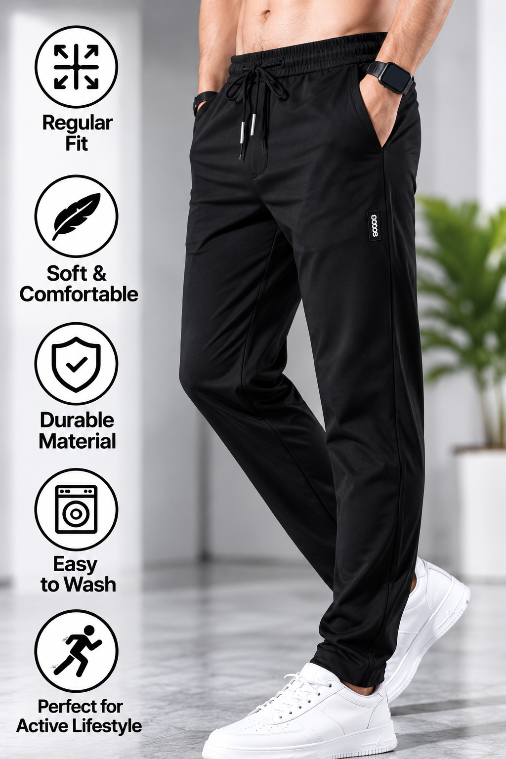 Men's Track Pants Pack of 2 – Lightweight Jogger-Style Sports Pants
