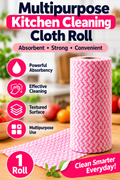 Multipurpose Disposable Kitchen Cleaning Cloth Roll – Absorbent Surface Wipes | 1 Roll