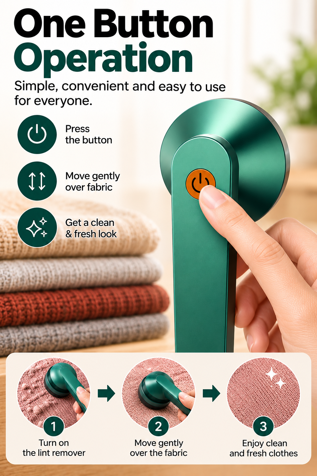 Rechargeable Electric Lint Remover & Fabric Shaver – Portable Clothes Fuzz Remover