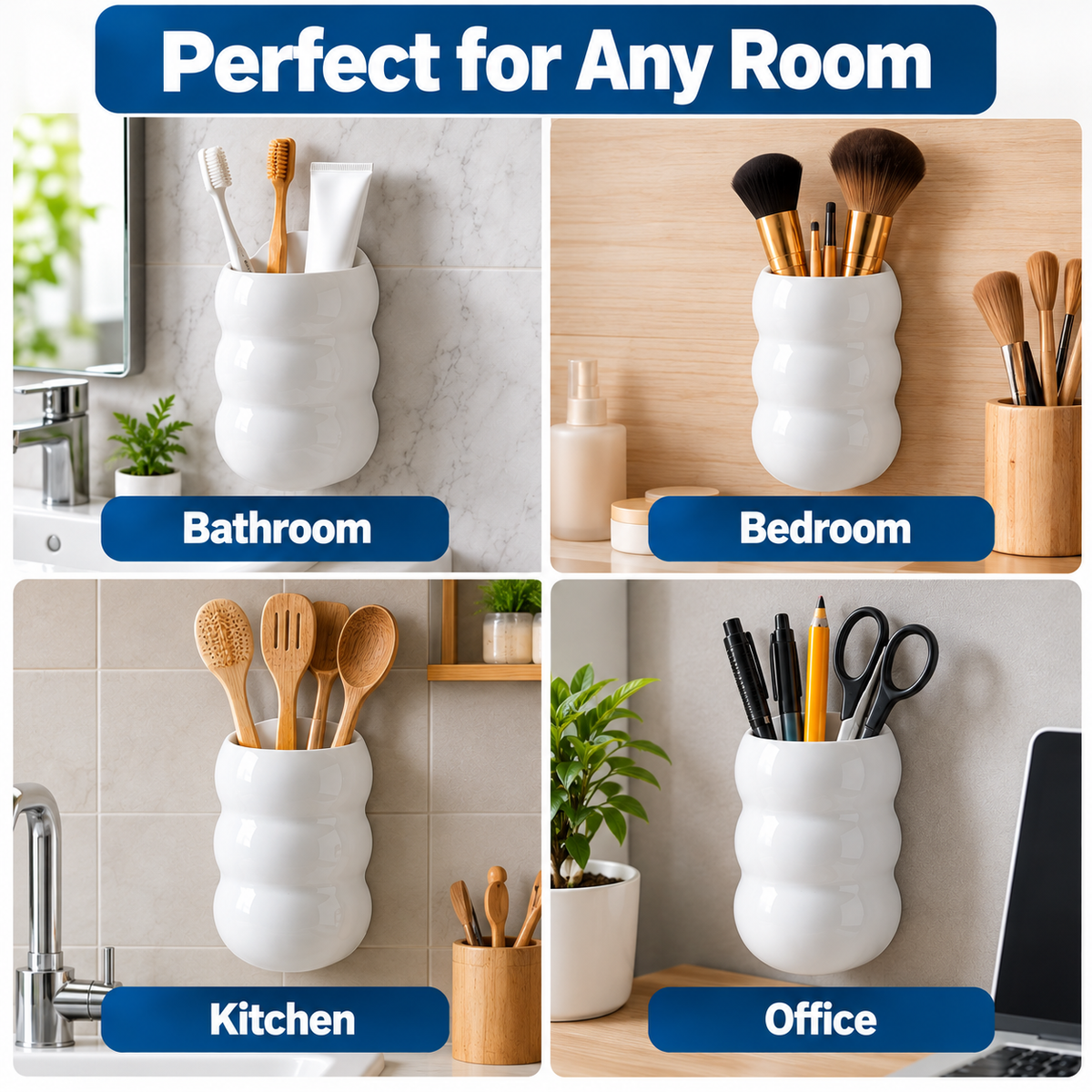 Self-Adhesive Caterpillar Toothbrush & Wall Storage Holder – No-Drill Organizer