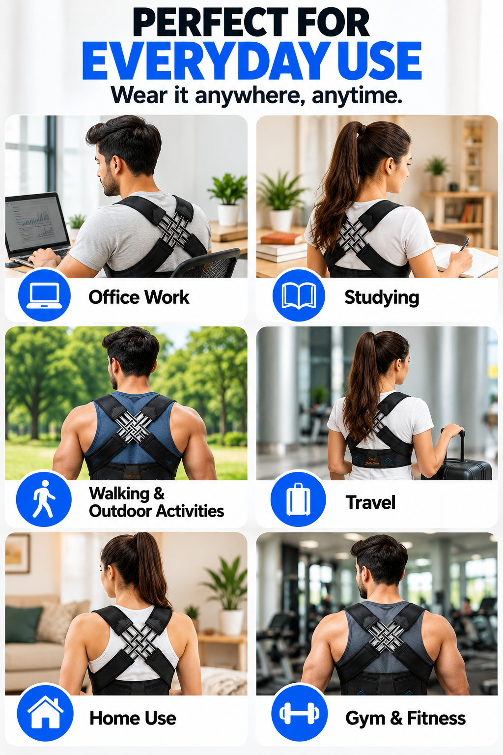 Adjustable Posture Corrector for Men & Women – Back & Shoulder Support Belt