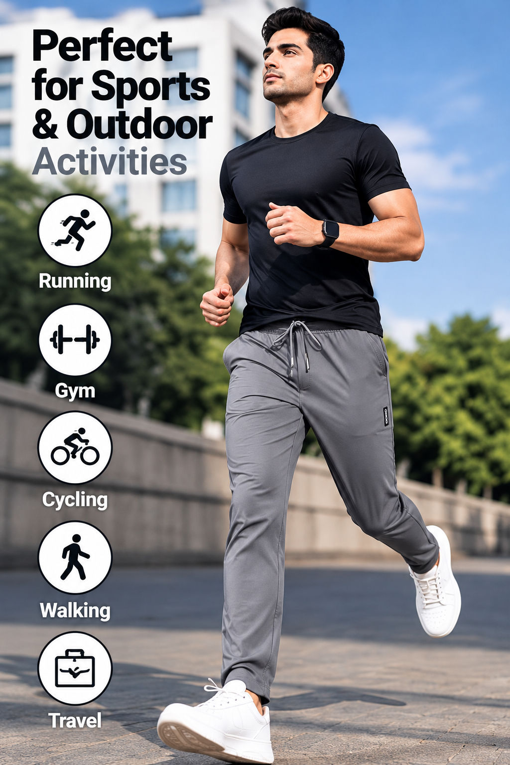 Men's Track Pants Pack of 2 – Lightweight Jogger-Style Sports Pants