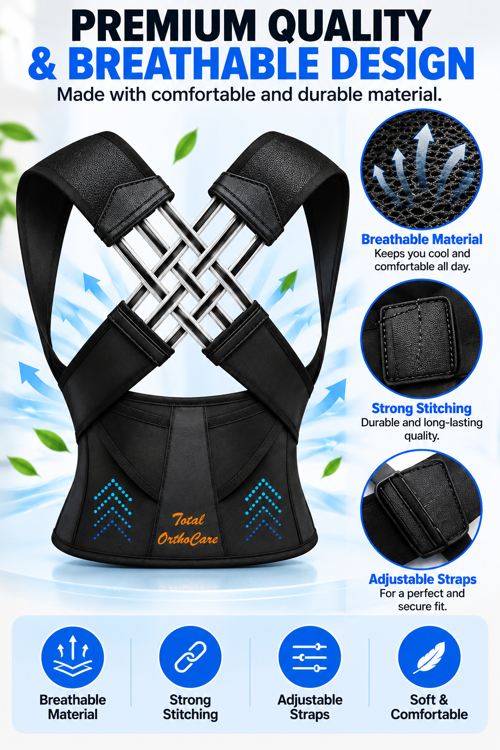 Adjustable Posture Corrector for Men & Women – Back & Shoulder Support Belt