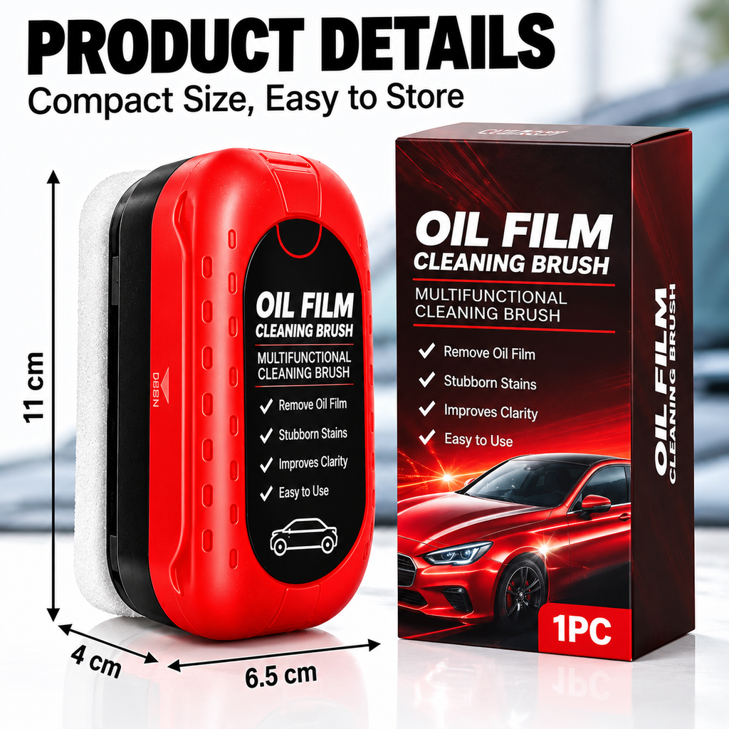 Car Windshield Oil Film Remover & Glass Cleaning Brush