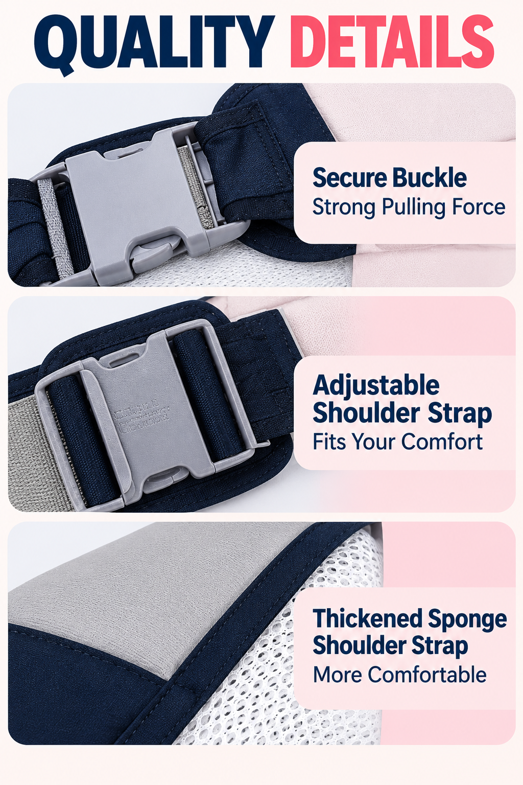 Adjustable Baby Sling Carrier – Breathable Mesh Baby Holder