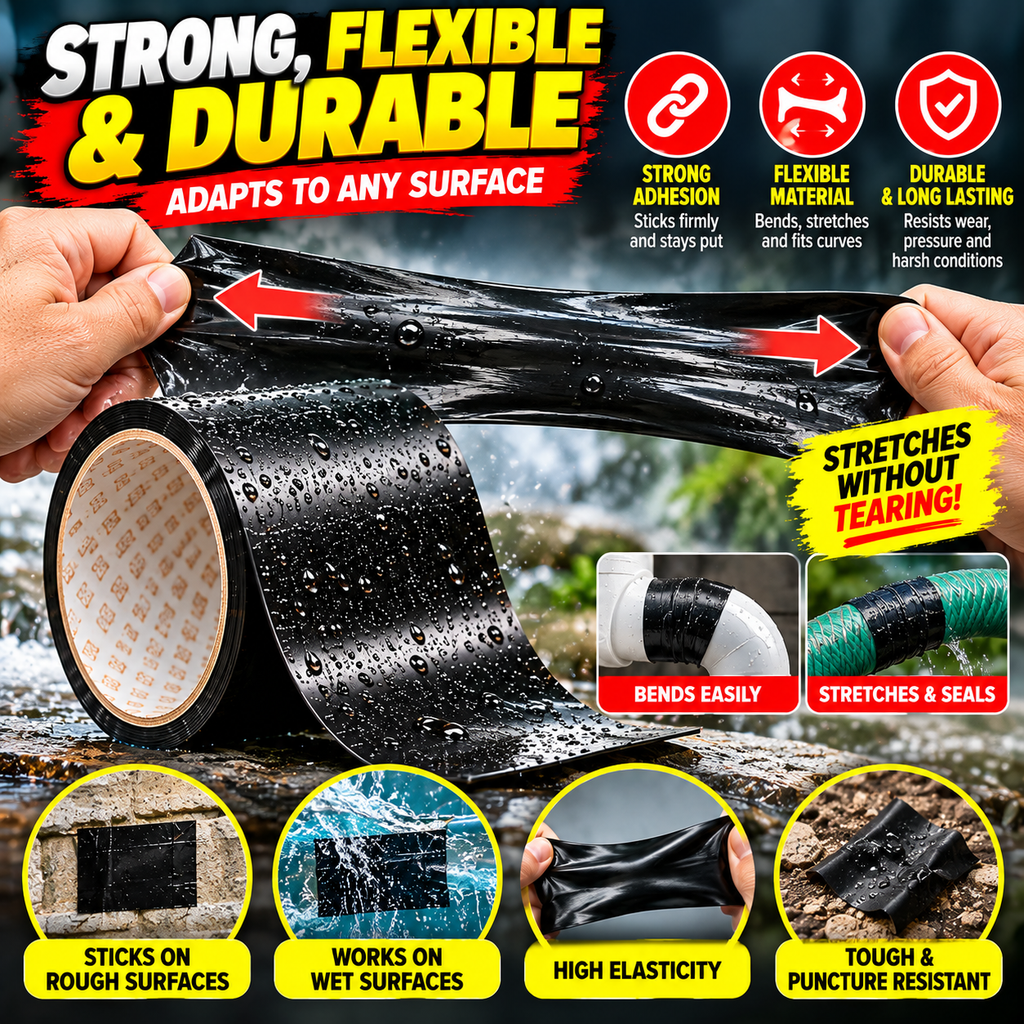 Waterproof Repair Tape – 1.52M x 10CM Heavy-Duty PVC Sealing Tape