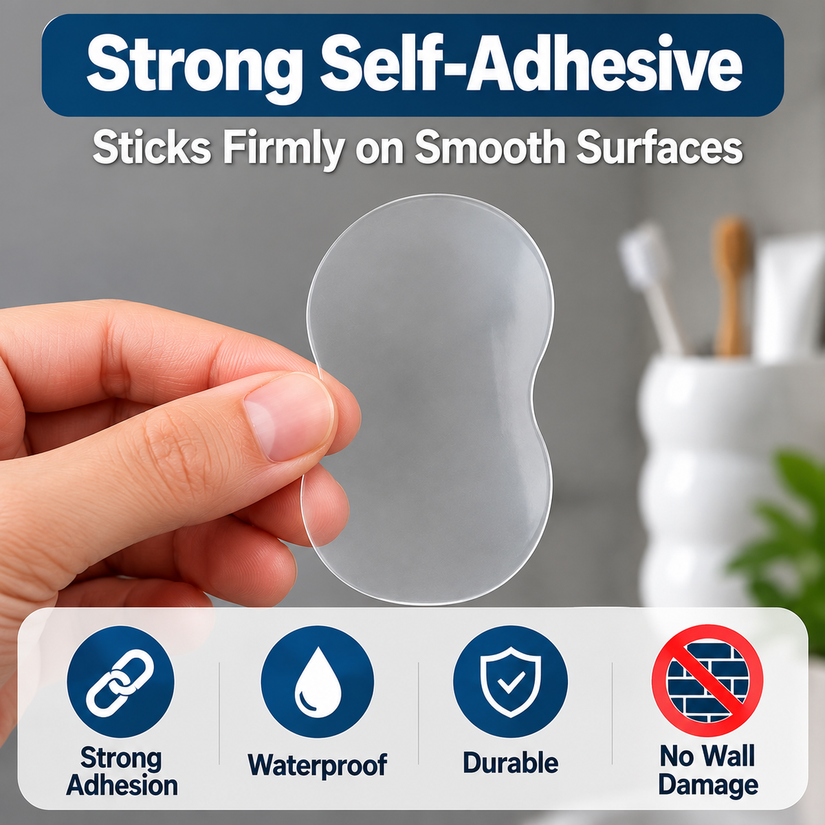 Self-Adhesive Caterpillar Toothbrush & Wall Storage Holder – No-Drill Organizer