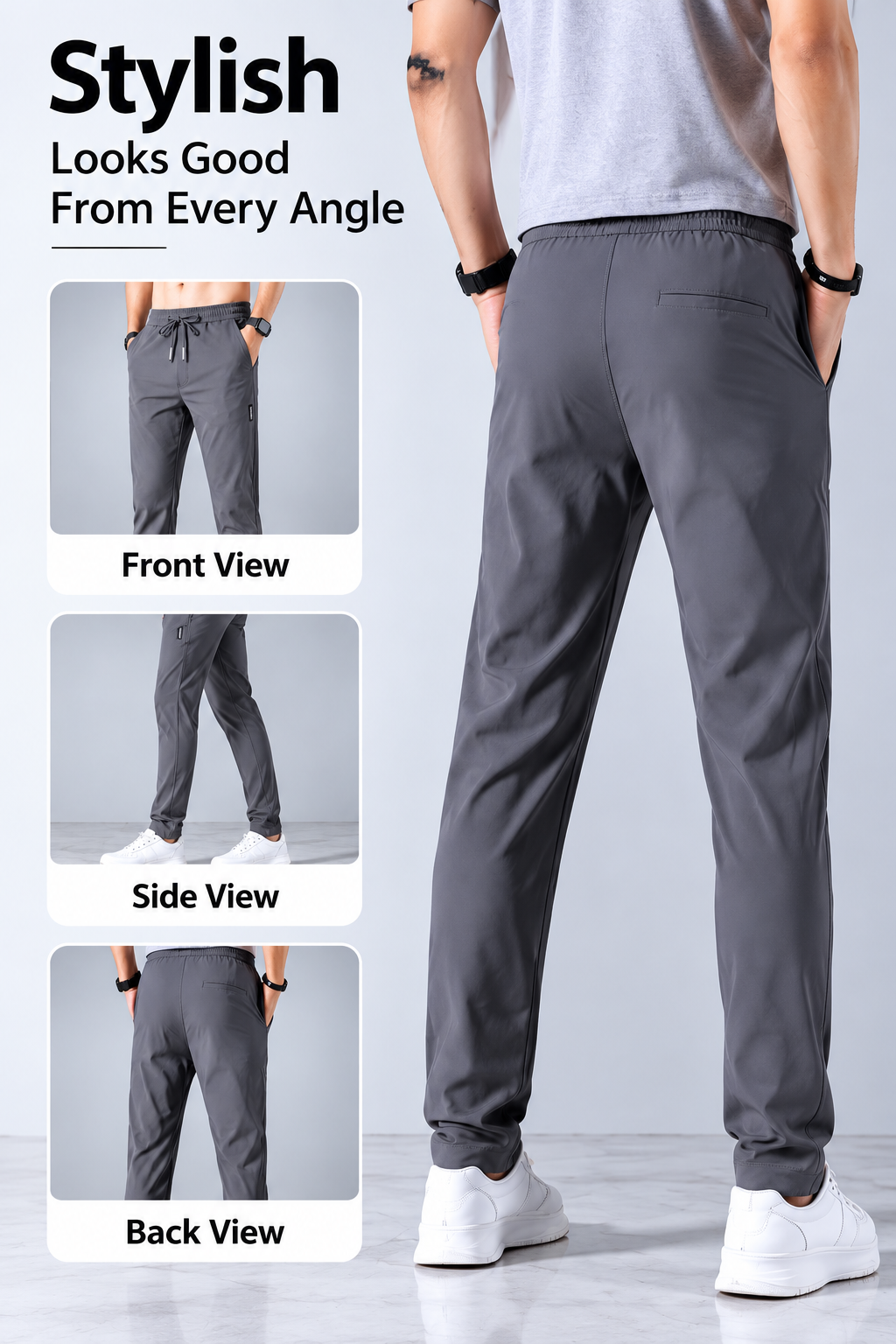 Men's Track Pants Pack of 2 – Lightweight Jogger-Style Sports Pants