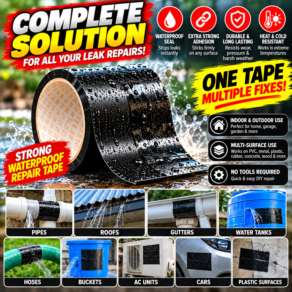 Waterproof Repair Tape – 1.52M x 10CM Heavy-Duty PVC Sealing Tape