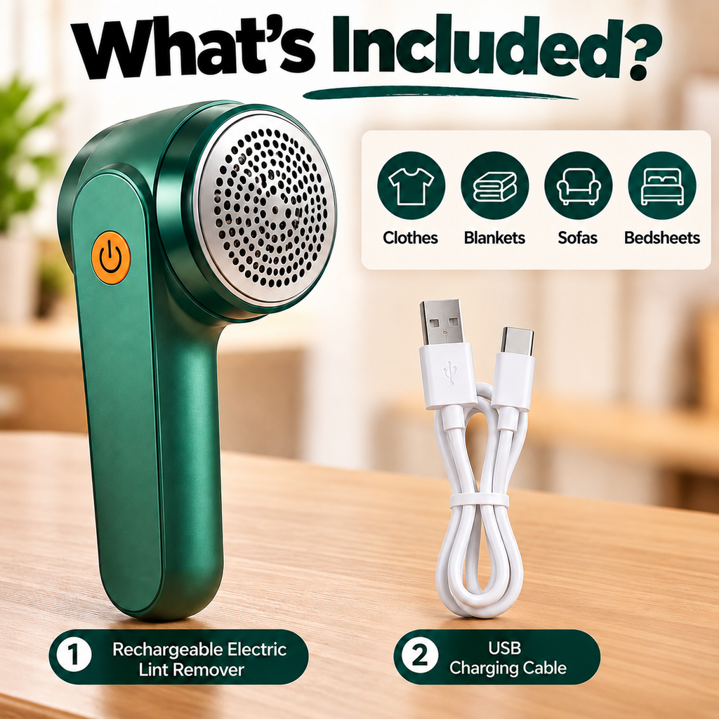 Rechargeable Electric Lint Remover & Fabric Shaver – Portable Clothes Fuzz Remover